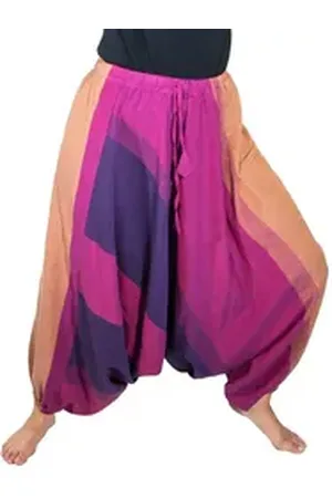 Kunst und Magie Haremshose Unisex Haremshose onesize Bunt Hippie Goa Fair Boho Baggy Pluder-Hose braun