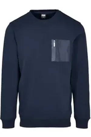 Urban classics Rundhalspullover Herren Military Crew (1-tlg) blau S