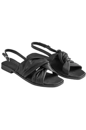 hessnatur Aus chromfrei gegerbtem Glatt-Leder Sandale schwarz 39 EU