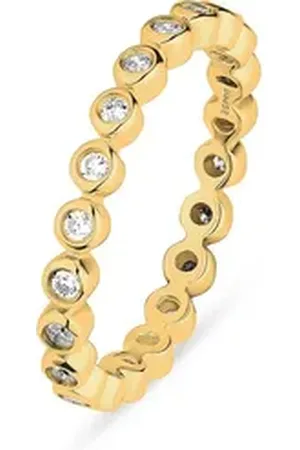 ESPRIT Silberring Damen-Damenring 925er Silber 21 Zirkonia, Zirkonia, synthetisch gelb|goldfarben 52