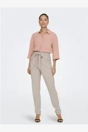JACQUELINE DE YONG Stoffhose Elegante High Waist Stoffhose Paperback Marlene Pants JDYTANJA (1-tlg) JDYTANJA PANT JRS NOOS grau|schwarz XS