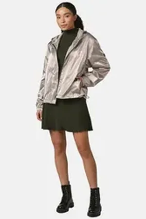 Ragwear Blouson Cezanna Shine Glänzende Damen Jacke mit reflektierendem Metallic-Material grau XS (34)