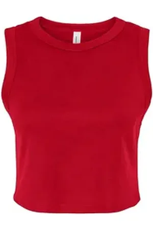 Bella + Canvas Crop-Top 1er/2er Pack - Bauchfreies Damen Tank Top / Cropped Shirt (2-tlg) Gr. XS bis XXL- Stretch-Passform rot L