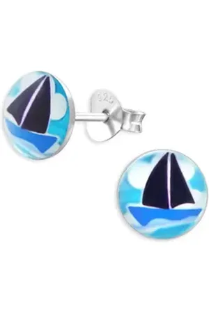 Monkimau Ohrring-Set Segelboot Kinder Ohrringe aus 925 Silber, Hypoallergen