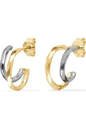FAVS Paar Creolen Damen-Creolen 585er Gelbgold, 585er Weißgold (Paar) bunt