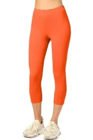 Merry Style Leggings Caprihose Damen 3/4 Hose MS10-199 (1-tlg) aus Baumwolle orange XS