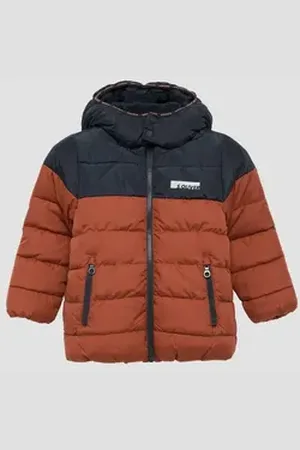 QS by s.Oliver Outdoorjacke Wattierte Jacke mit Fleecefutter Kontrast-Details rot 116