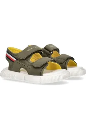 Tommy Hilfiger STRIPES VELCRO Sandale, Sommerschuh, Klettschuh, Sandalette, mit 2 Klettverschlüssen grün 30 EU