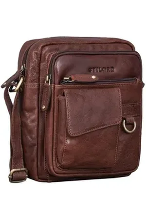 STILORD Schultertasche "Ryan" Crossbody Tasche Herren Leder braun