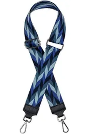 CASPAR Schultertasche BSG04 breiter Leder / Textil Schultergurt mit silberfarbenem Karabiner für Handtaschen blau