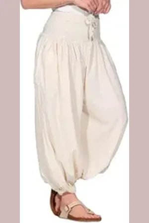 Kunst und Magie Haremshose Haremshose Baumwolle Yoga Freizeit Wellnesshose Pluderhose Ballonhose XXL