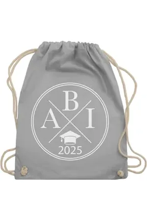 Shirtracer Turnbeutel Abi 2025 Hipster X, Abitur & Abschluss 2025 Geschenk grau