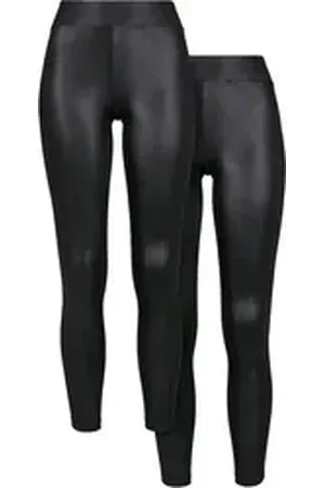 Urban classics Leggings Damen Ladies Synthetic Leather Leggings 2-Pack (1-tlg) schwarz XS