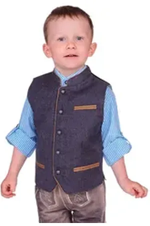 Mark Maddox Trachtenjacke Kinderweste - RODING KID - dunkelgrau grau 80