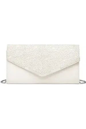 MISS LULÙ Abendtasche Elegante Clutch Bag mit Kette für Damen als Umhängetaschen-Modell beige|weiß