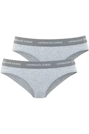 &Copenhagen Bikinislip mit softem Logobund (2er-Pack) aus gerippter Bio-Baumwollqualität grau S (36)