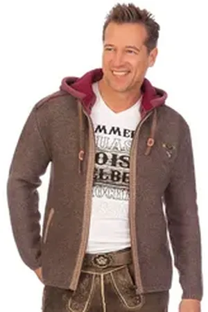 SPIETH & WENSKY Trachtenstrickjacke Strickjacke Herren - DAKAR - braun braun S