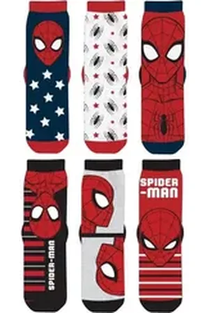 SPIDERMAN Feinsocken Socken Set 6 Paar Jungensocken Kindersocken Kinder Strümpfe für Jungen Kniestrümpfe Gr. 23 24 25 26 27 28 29 30 31 32 33 34 n38014 23/26