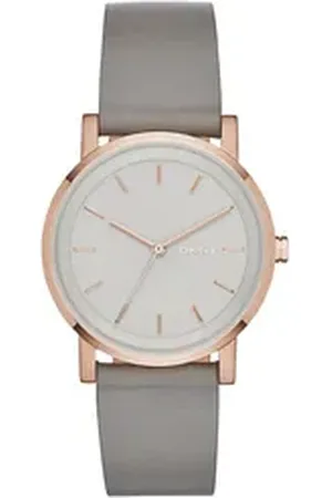 DKNY Quarzuhr Echtleder grau