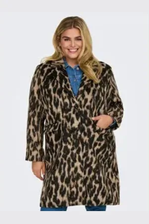 ONLY Kurzmantel CARVALBORG ANIMAL LIFE COAT OTW mit Allover Animal Druck schwarz XL (54)