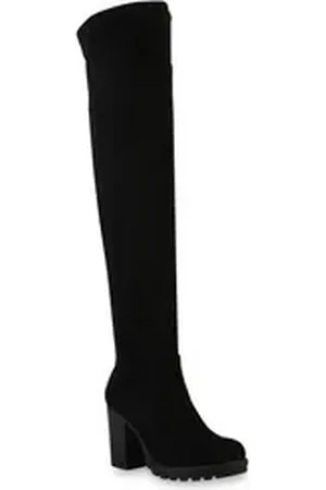 VAN HILL 840588 Overkneestiefel Schuhe schwarz 41 EU
