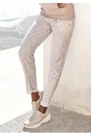 Lascana Loungepants mit modischem Umschlagsaum, Loungeanzug beige 40/42