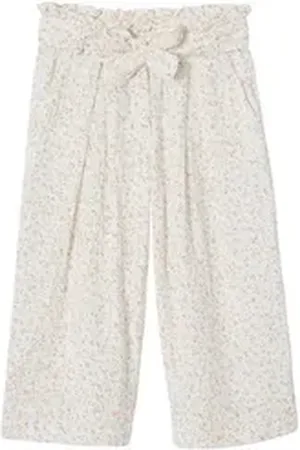 Vertbaudet 3/4-Hose Mädchen Paperbag-Hose, 7/8 weiß 98/104