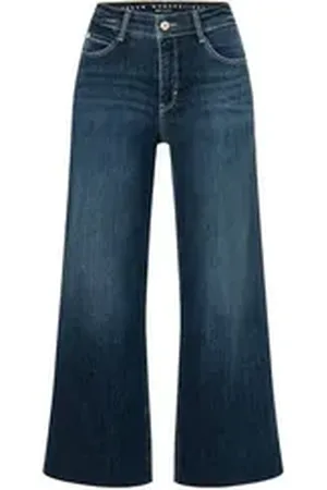Mac 5-Pocket-Jeans Damen Jeans DREAM WIDE CROPPED (1-tlg) blau 34