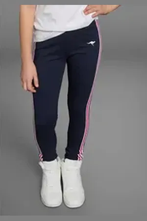 KangaROOS Leggings mit aufgesetztem Band für Mädchen blau 128/134