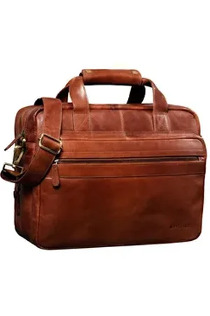 STILORD Aktentasche "Adventure" Lehrertasche Leder groß braun