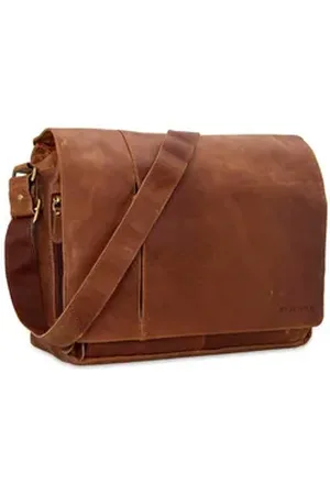 STILORD Laptoptasche "Elias" Echtleder Herren Umhängetasche 15,6 Zoll Businesstasche Leder braun