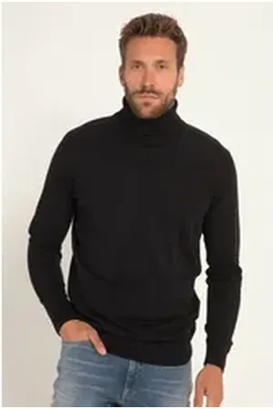 JP 1880 Rundhalspullover Rollkragenpullover Feinstrick schwarz XL