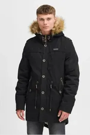 INDICODE Parka IDPulsoor Winterjacke mit abnehmbarem Kunstfellkragen schwarz XXL
