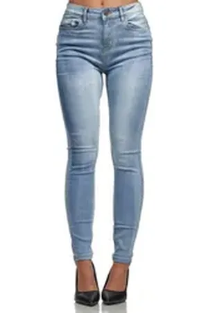 Tazzio High-waist-Jeans F101 Damen Skinny Fit Jeanshose blau 48