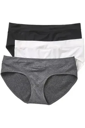 Vertbaudet Umstandsslip 3er-Pack nahtlose Umstands-Shortys aus Mikrofaser nahtlose Verarbeitung grau|schwarz 40/42