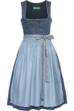 COUNTRY LINE Dirndl Midi Dirndl mit Stretch-Mieder blau 48