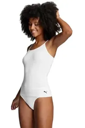 PUMA Spaghettitop WOMEN CAMISOLE 1P HANG Mit verstellbaren Trägern für eine individuelle Passform weiß XL