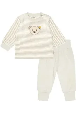 Steiff Anzug Unisex Strampler Baumwolle (Set, Anzug Set) beige 74