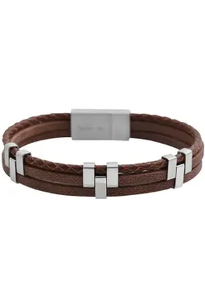 Akzent Armband Vojin Armband aus Echtleder und Edelstahlelementen in (Einzeln) braun