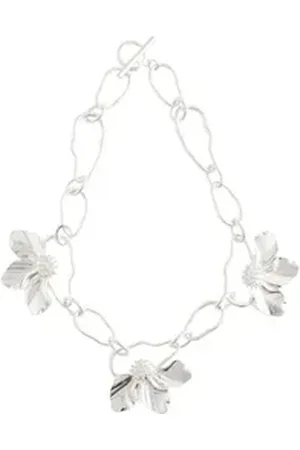 Next Statementkette Statement-Halskette mit Blumenanhänger (1-tlg) silberfarben
