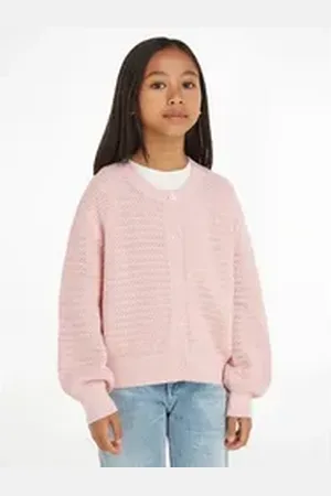 Tommy Hilfiger Strickjacke CROCHET CARDIGAN Baby bis 2 Jahre rosa 80