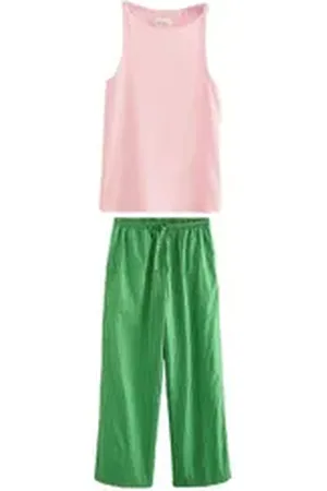 Next Pyjama Pyjama mit geripptem Trägertop (2 tlg) rosa 80 (GB: 12 Tall)