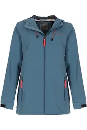 Coastguard Regenjacke Damen Outdoor-Jacke Reflektierend mit Kapuze & Reißverschluss-Taschen blau 50