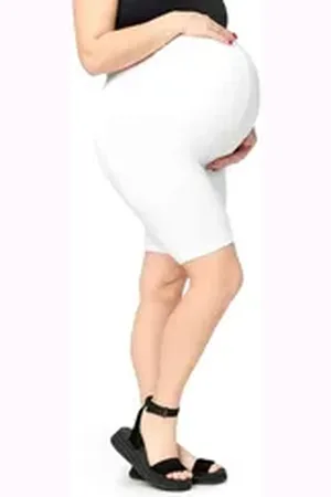 Merry Style Umstandsleggings Große Größen Damen kurze Umstandstights aus Viskose MS10-462 (1-tlg) weiß 3XL