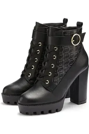 Lascana Stiefelette mit Blockabsatz & raffinierter Musterung, High-Heel-Stiefelette VEGAN schwarz 36 EU