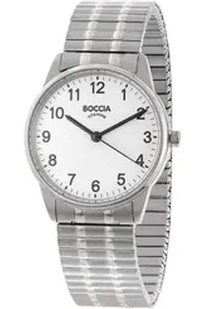 Boccia Titanium Boccia Quarzuhr Titan mit Zugband weiß