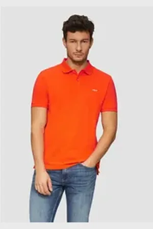 QS by s.Oliver Poloshirt Poloshirt Kragen, Knopfleiste, kurzarm orange 3XL