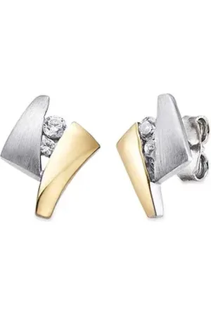 Bruno Banani Paar Ohrstecker Schmuck Geschenk Silber 925 Ohrschmuck Ohrringe Stein, mit Zirkonia (synth) gelb|goldfarben|silberfarben