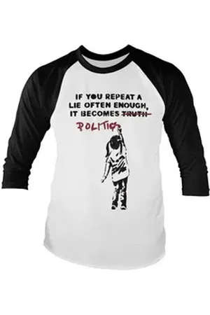 Banksy Longsleeve Politics Baseball Long Sleeve Tee schwarz M