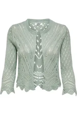 JACQUELINE DE YONG JDY Strickjacke Sun (1-tlg) Lochmuster grau|grün S